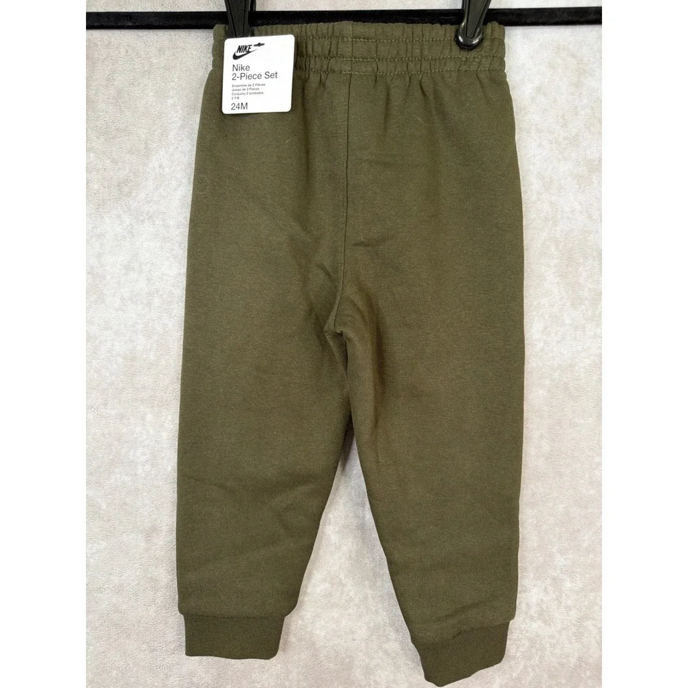 NWT Nike Jogger Pants Kids 24M Olive Green Fleece‎ Sweatpants L288-F84